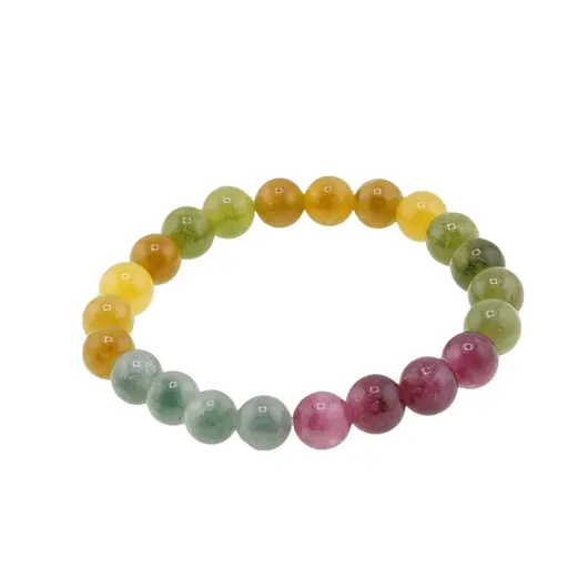 Bratara pe elastic Agat colorat sfere, 8mm, imagine 2