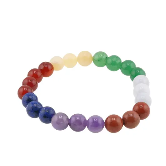 Bratara pe elastic cristalele celor 7 chakre sfere, 8mm, imagine 2