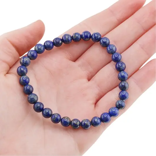 Bratara pe elastic Lapis Lazuli sfere, 6mm, imagine 4