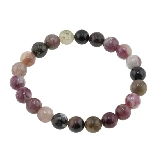 Bratara pe elastic Turmalina multicolora sfere, 8mm