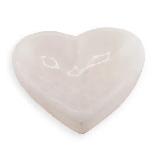 Bol inima din Selenit, mare - 14,5cm