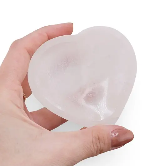 Bol inima din Selenit, mic - 7,5cm, imagine 3