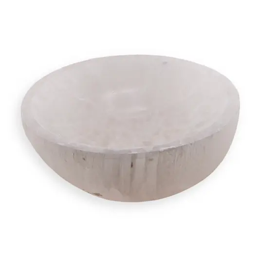 Bol rotund din Selenit, mic - 10cm, imagine 2