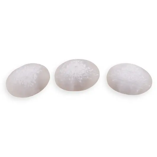 Selenit palmstone gravat cu floare de lotus, 6-7cm, imagine 2
