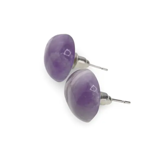 Cercei cu surub Ametist ovali, 16 x 12mm, imagine 2