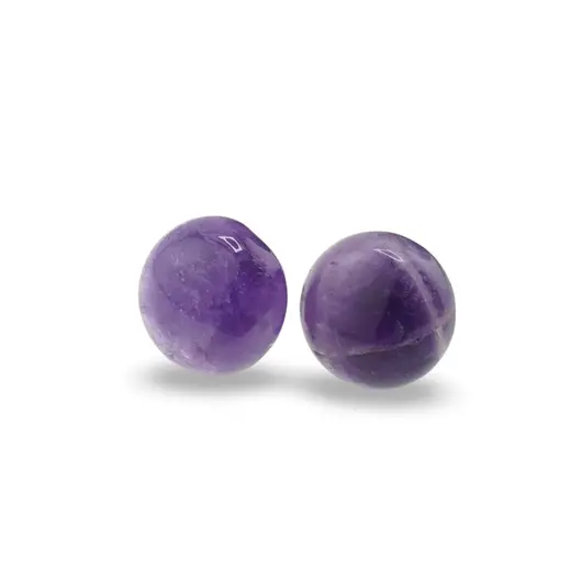 Cercei cu surub Ametist semisfere, 12mm