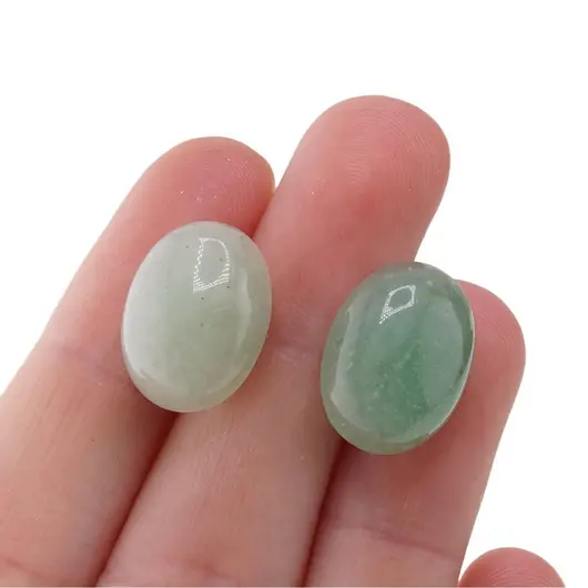 Cercei cu surub Aventurin ovali, 16 x 12mm, imagine 4