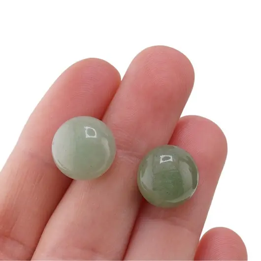 Cercei cu surub Aventurin semisfere, 12mm, imagine 4