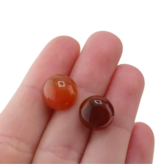 Cercei cu surub Carneol semisfere, 12mm, imagine 4