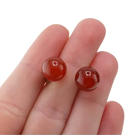 Cercei cu surub Carneol sfere, 10mm, imagine 4