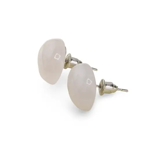Cercei cu surub Cuart roz ovali, 16 x 12mm, imagine 2