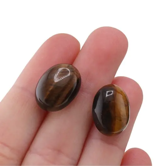 Cercei cu surub Ochi de tigru ovali, 16 x 12mm, imagine 4