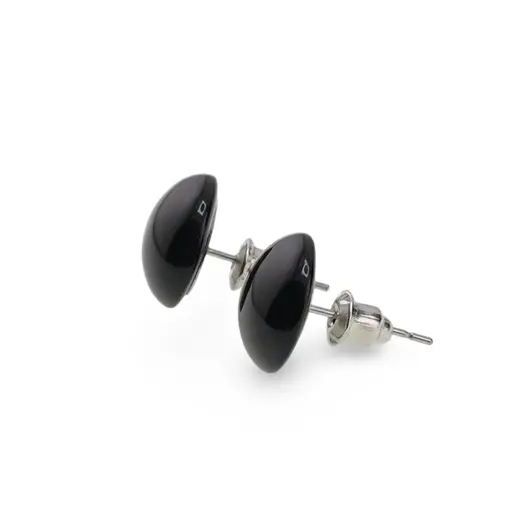 Cercei cu surub Onix semisfere, 12mm, imagine 2