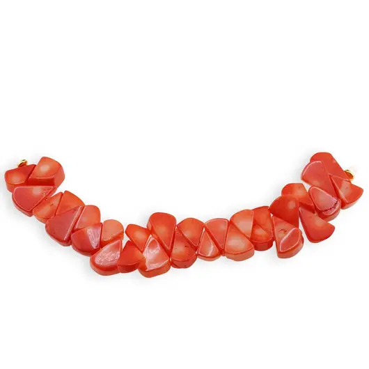 Colier Coral portocaliu sfere 6mm si pietre 10-14mm, imagine 2