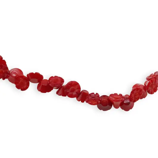 Colier Coral rosu flori 8mm, imagine 2