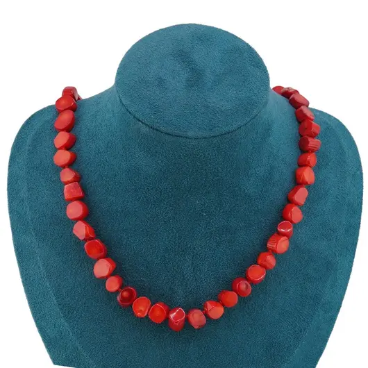 Colier Coral rosu rondele 8mm, imagine 3