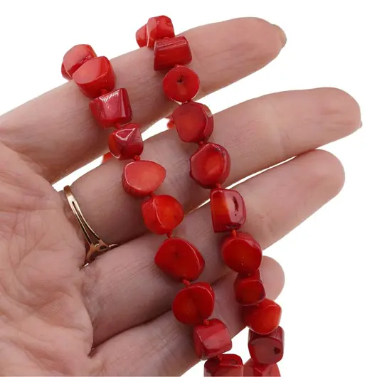 Colier Coral rosu rondele 8mm, imagine 4