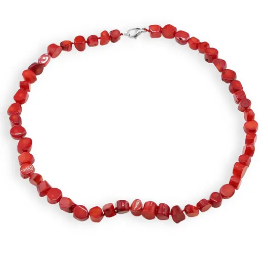 Colier Coral rosu rondele 8mm