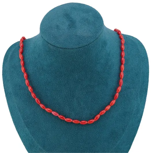 Colier Coral rosu tuburi 8mm, imagine 3