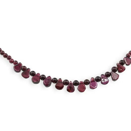 Colier Granat sfere 3mm si briolete 8mm, imagine 2