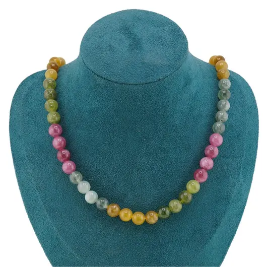 Colier Agat Turmalina multicolor sfere, 8mm, imagine 3