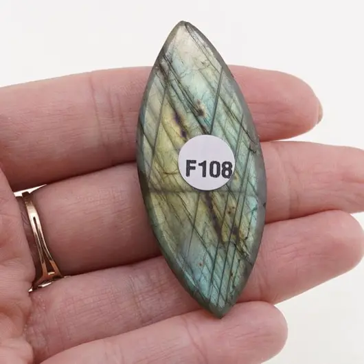 Cabochon Labradorit fatetat 54x22x9mm F108, imagine 2