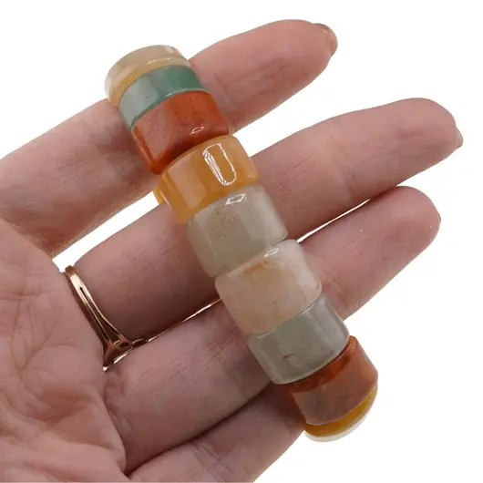 Bratara lata Aventurin si Calcit dreptunghiular pe elastic, imagine 4