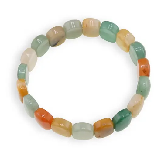 Bratara lata Aventurin si Calcit oval pe elastic, imagine 2