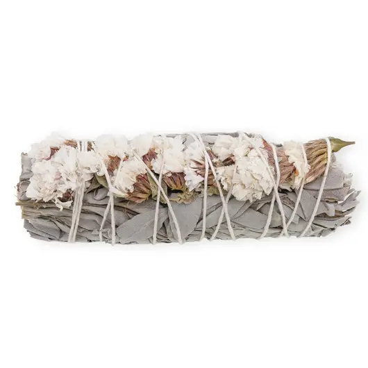 Buchet Salvie Alba cu Flori albe de Sinuata - 10cm, imagine 2