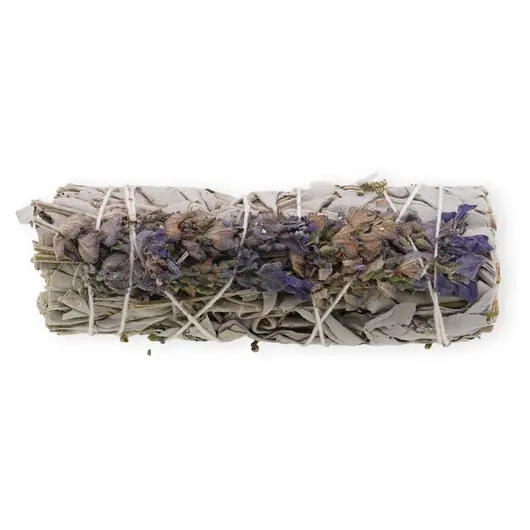 Buchet Salvie Alba cu flori de Lavanda - 10cm, imagine 2