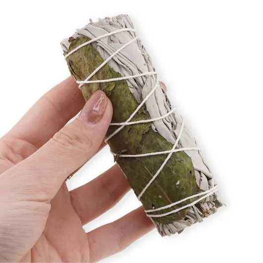 Buchet Salvie Alba cu frunze de Menta - 10cm, imagine 3