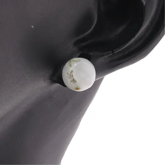 Cercei cu surub Cuart Solar semisfere 8mm, imagine 3