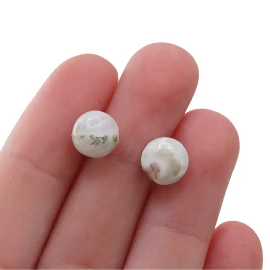 Cercei cu surub Cuart Solar semisfere 8mm, imagine 4