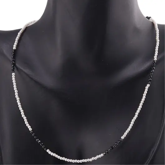 Colier perle si Turmalina sfere fatetate, 2mm, imagine 3