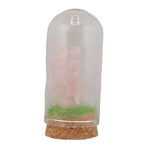 Cupola cu cristal natural Cuart roz brut, 65mm, imagine 3