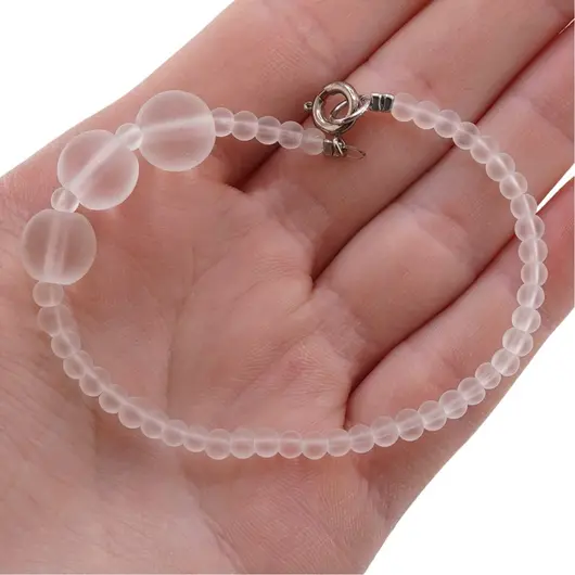 Bratara Cristal de stanca mat sfere, 4-10mm, imagine 3