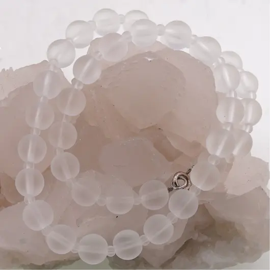 Colier Cristal de stanca mat sfere, 4-10mm, imagine 2