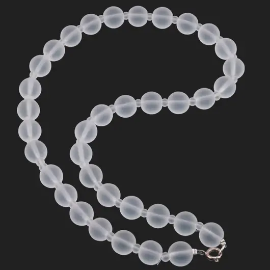 Colier Cristal de stanca mat sfere, 4-10mm