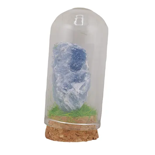 Cupola cu cristal natural Calcit albastru brut, 65mm, imagine 3