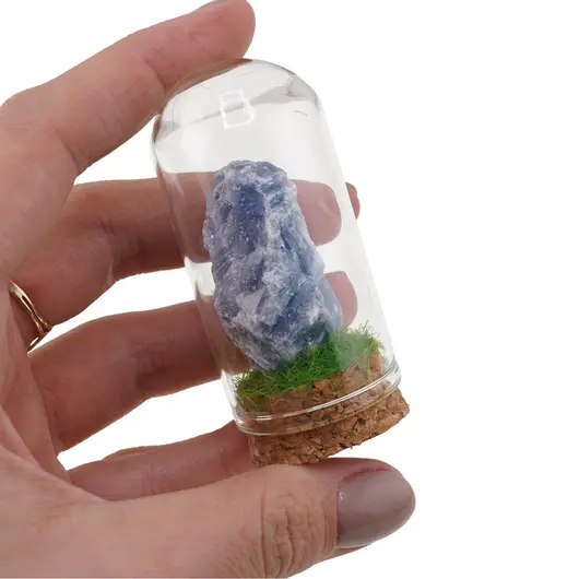 Cupola cu cristal natural Calcit albastru brut, 65mm, imagine 4
