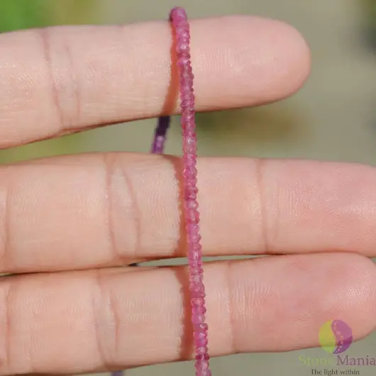 Bratara rubin roz discuri 2-3mm cu argint 925