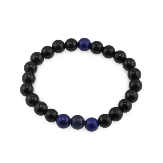 Bratara pe elastic Obsidian si Lapis Lazuli, 8mm