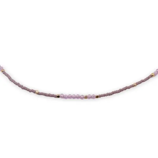 Colier Agat roz si margele miyuki, 2mm, imagine 3