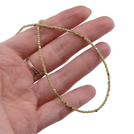 Colier Agat verde si margele miyuki, 2mm, imagine 4