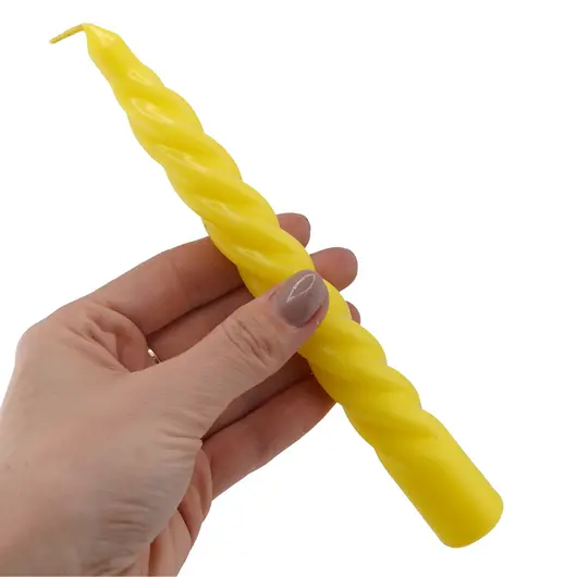 Lumanare din parafina, spirala, galbena, 18cm, imagine 3