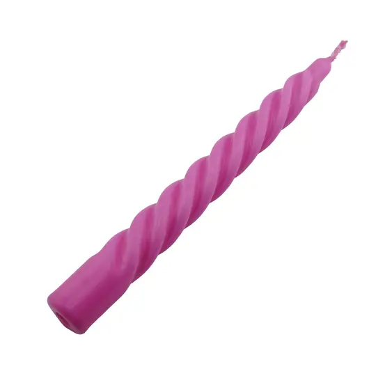 Lumanare din parafina, spirala, roz, 18cm, imagine 2