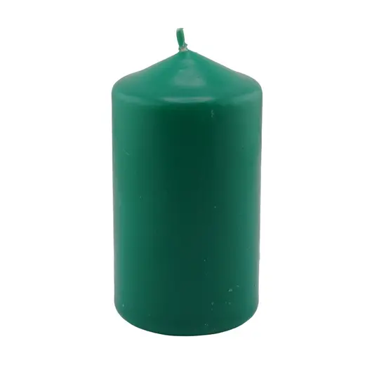 Lumanare din parafina stalp, verde - 9,5cm