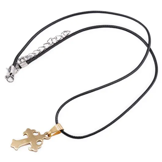 Colier cu pandantiv cruce aurie, 33mm