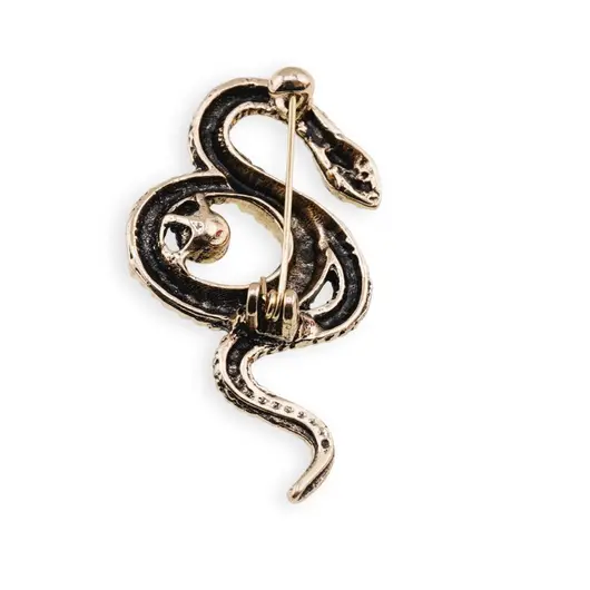 Brosa aurie model sarpe rasucit - 4,7cm, imagine 3