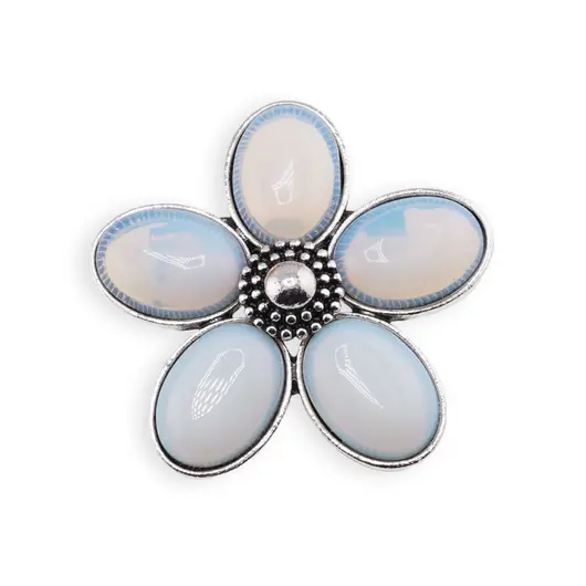 Brosa floare cu Opalit, 48mm